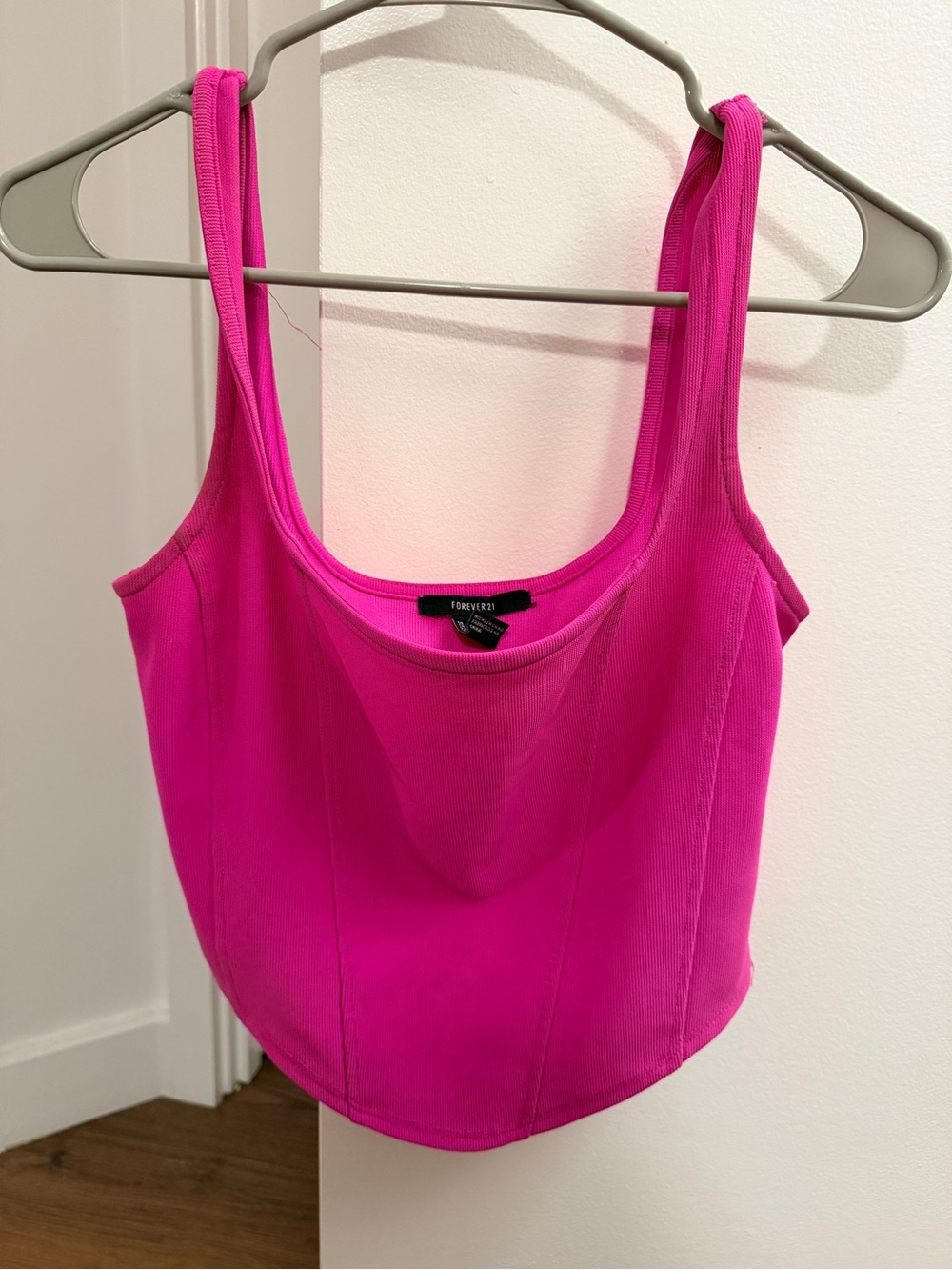 Forever 21 Bright Pink Ribbed Tank Top - Women's Sleeveless